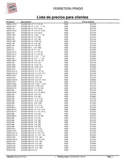 RODILLOS SUELTOS Lista de Precios Ferretera Prado | PDF | Calcio | Cemento Lista de Precios Ferretera Prado | PDF | Calcio | Cemento  