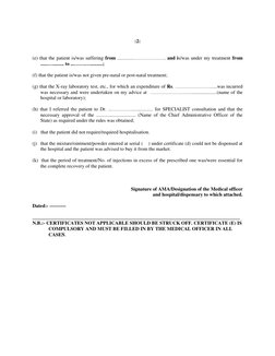 Essentiality Certificate.pdf Essentiality Certificate for Medical Reimbursement | PDF | Hospital ...