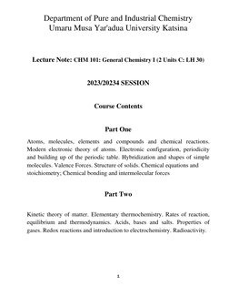 CHM 101: General Chemistry I Notes | PDF | Chemical Bond | Ionic Bonding