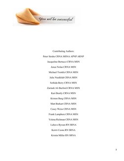3 
 
 
 
 
 
 
Contributing Authors: 
Peter Strube CRNA MSNA APNP ARNP 
Jacqueline Bertucci CRNA MSN 
Jenea Nolan CRNA MSN 
M