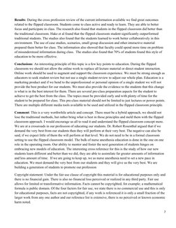 7 
 
 
Results: During the cross profession review of the current information available we find great outcomes 
related to th