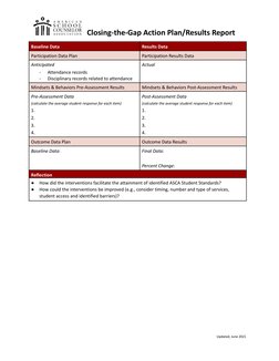 Closing the Gap: Attendance Action Plan | PDF