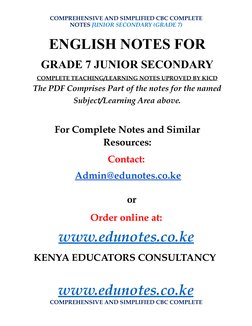 Grade 7 English CBC Notes PDF | PDF