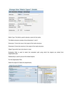 SAP HCM Matrix Structure Setup Guide | PDF | Matrix (Mathematics ...
