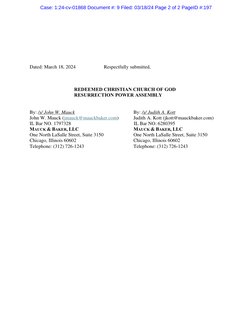 Dated: March 18, 2024 
 
Respectfully submitted, 
 
REDEEMED CHRISTIAN CHURCH OF GOD  
RESURRECTION POWER ASSEMBLY