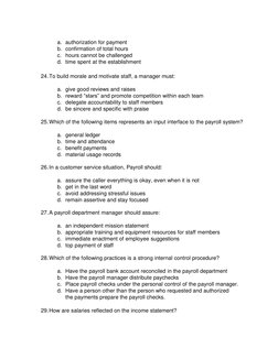 a. authorization for payment 
b. confirmation of total hours 
c. hours cannot be challenged 
d. time spent at the establish