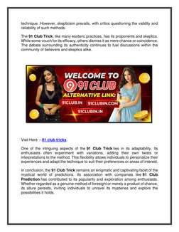 91 Club Trick: Unraveling Predictions | PDF | Prediction | Curiosity