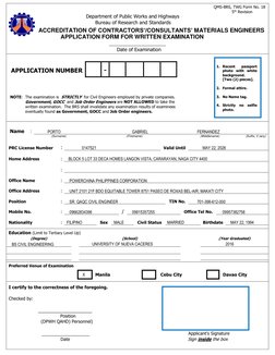 Materials Engineer Exam Application Form | PDF | Engineer | Government