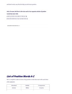 Positive Word List.pdf A-Z Positive Words List | PDF