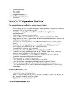 Mcc Test Block MCC Panel Testing Procedures Guide | PDF | Relay | Transformer