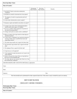 Sts Checklist.pdf STS Transfer Inspection Checklists | PDF | Ships | Watercraft