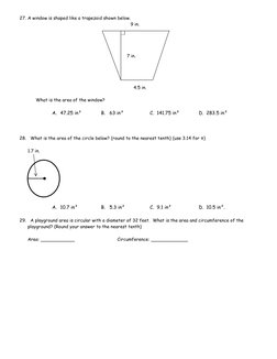 27. A window is shaped like a trapezoid shown below.