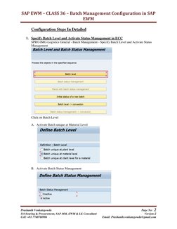 Batch Management in SAP EWM Configuration | PDF | Computing
