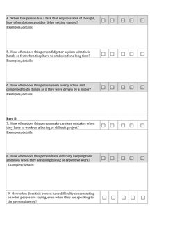 Adult ADHD Observer Questionnaire | PDF | Attention Deficit ...