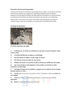 Promoción del Consumo Responsable 
Creemos firmemente en el disfrute responsable de los cócteles. A lo largo de este libro,