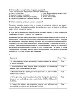2. What are the 8 core principles in special education?
•The 8 core principles in special education are the following:
1. Chi