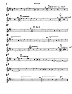 & ###
.. ..
55
Œ œ Ó
˙
Œ œ
˙
œ œ#
X2
œ œ Ó
· (piano + bajo + solo timbal)
∑
∑
∑
& ###
.. ..
.. ..
X4
62
∑
‚ (trompetas 4)
œ œ