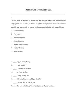 INDEX OF JOB SATISFACTION (IJS)
_______________________________________________________________________
_
The IJS scale is de