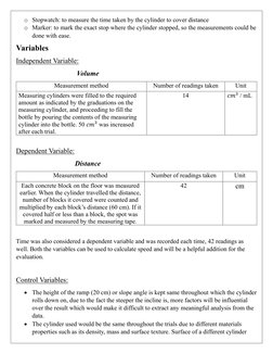 o Stopwatch: to measure the time taken by the cylinder to cover distance 
o Marker: to mark the exact stop where the cylinder