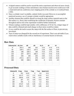 • A digital camera could be used to record the entire experiment and observed more closely 
to get accurate readings of time