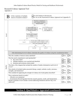 Johns Hopkins Evidence Appraisal Tool | PDF | Evidence Based Medicine ...