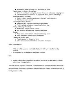 Laundry Procedure.pdf Laundry Standard Operating Procedure Guide | PDF | Laundry | Clothes Dryer
