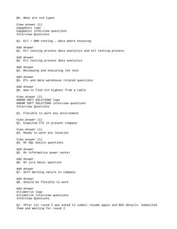 ETL Testing SQL Interview Questions | PDF | Sql | Table (Database)