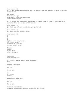 ETL Testing SQL Interview Questions | PDF | Sql | Table (Database)