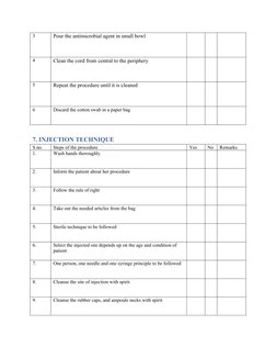 3
Pour the antimicrobial agent in small bowl
4
Clean the cord from central to the periphery
5
Repeat the procedure until it i