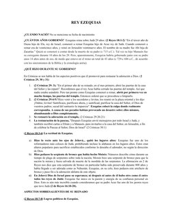 REY EZEQUIAS 
¿CUÁNDO NACIÓ? No se menciona su fecha de nacimiento.
¿CUÁNTOS AÑOS GOBERNÓ?  Ezequías reina sobre Judá 29 años
