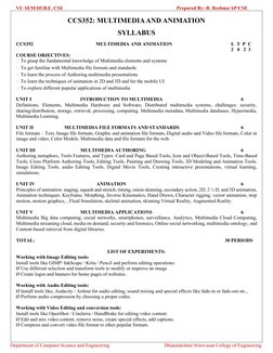CCS352 Multimedia and Animation Syllabus | PDF | Multimedia | 3 D ...