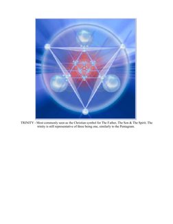 TRINITY - Most commonly seen as the Christian symbol for The Father, The Son & The Spirit. The
trinity is still representativ