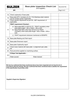 Base Plate Inspection Checklist | PDF | Welding | Construction