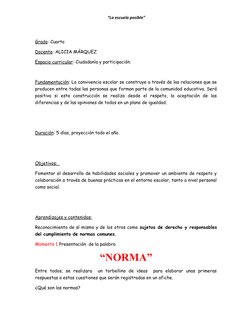 Normas de Convivencia para Cuarto Grado | PDF | Escuelas | Salón de clases