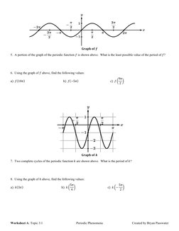 Worksheet A: Periodic Phenomena | PDF | Mathematical Relations ...