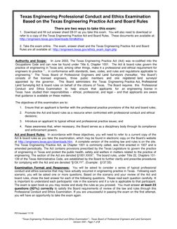 Texas Engineering Ethics Exam Guide | PDF | Engineer | Conflict Of Interest