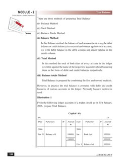ACCOUNTANCY
MODULE - 2
Notes
Trial Balance
Trial Balance and Computers
 188
There are three methods of preparing Trial Balanc