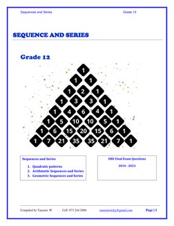 Grade 12 Sequences and Series Guide | PDF | Mathematics | Mathematical ...