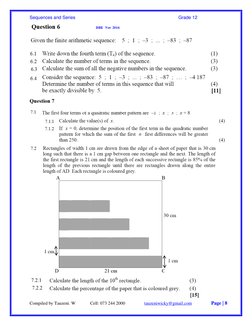 Number Patterns Grade 12 Notes.pdf Grade 12 Sequences and Series Guide | PDF | Mathematics | Mathematical ...