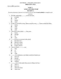 2024 English Mock Exam Paper | PDF