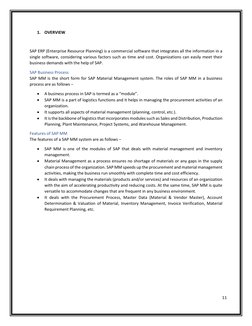 11 
 
 
1. OVERVIEW 
 
SAP ERP (Enterprise Resource Planning) is