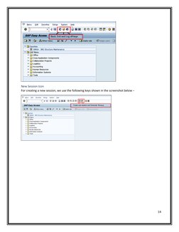 14 
 
 
 
New Session Icon 
For creating a new session, we use th