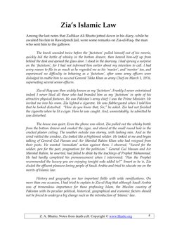 Z. A. Bhutto; Notes from death cell. Copyright © www.bhutto.org 
4 
Zia’s Islamic Law 
 
Among the last notes that Zulfikar A