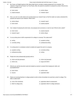 Grade 11 Reading and Writing Exam Guide | PDF | Intertextuality | Hypertext