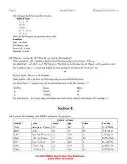 Page 9	
Sample Paper 3	
Computer Science Class 12
Install NODIA App to See the Solutions.
Click Here To Install (https://qrbo