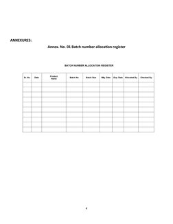 SOP for Pharmaceutical Batch Numbering | PDF | Finance & Money Management