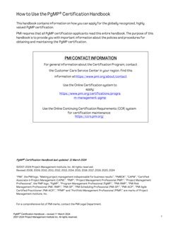 PgMP® Certification Handbook – revised 11 March 2024 
2007-2024 Project Management Institute Inc. All rights reserved. 
1