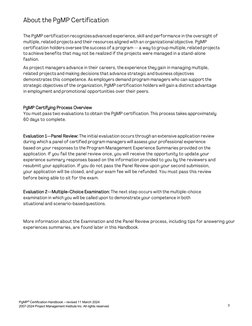 PgMP® Certification Handbook – revised 11 March 2024 
2007-2024 Project Management Institute Inc. All rights reserved. 
3