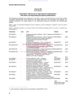 EN IEC 60079-0:2018 (E) 
4 
Annex ZA  
(normative)  
 
Normative references to international publications  
with their corres