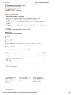 SOP for Shimadzu HPLC Software | PDF | High Performance Liquid ...